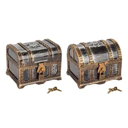 1PC Treasure Chest Box Children Treasure Box Plastic Treasure Chest Toy Chest Children'S Vintage Chest Storage Box