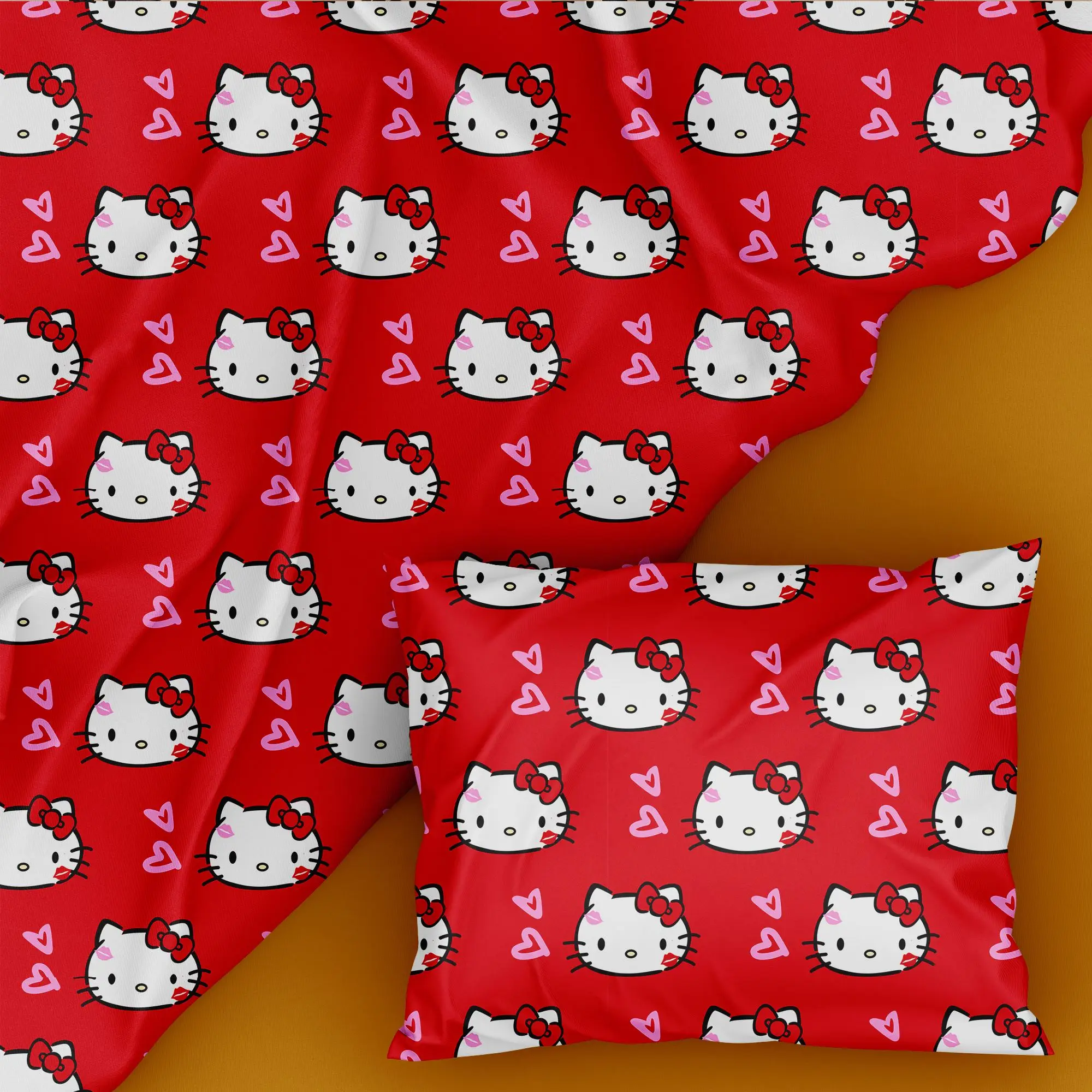 سانريو HelloKitty 50*145 سنتيمتر خليط نسيج القطن والبوليستر لخياطة الأنسجة اللحف الأقمشة التطريز المواد DIY بها بنفسك اليدوية