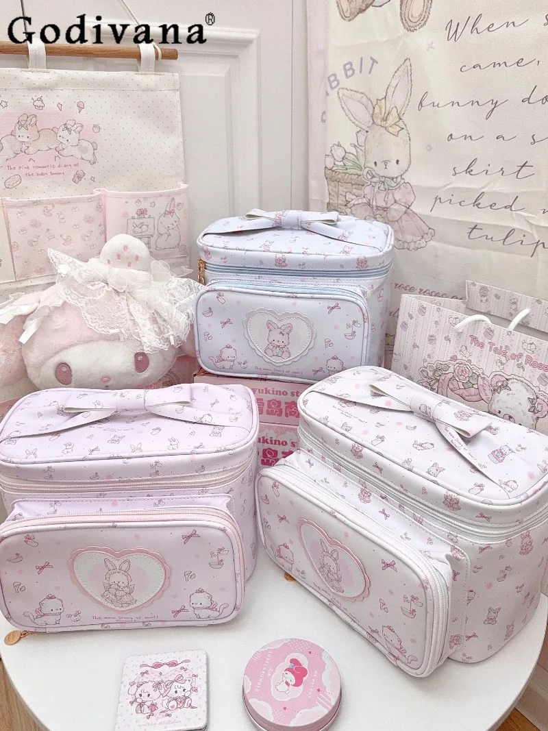 Japanese Sweet and Cute Cartoon Rabbit Large-capacity Cosmetic Bag Portable Zipper Portable Storage Bag