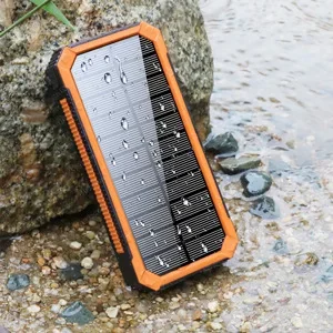 Waterproof solar mobile power supply, PD fast charging 30000 mAh mountaineering lighting wireless power bank