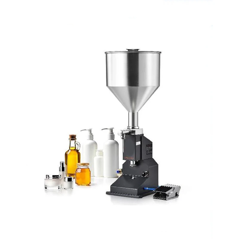 

5-50 100ml Pneumatic Manual Paste Liquid Filling Machine Bottle Liquid Filler Pedal Water Juice Cosmetic Milk