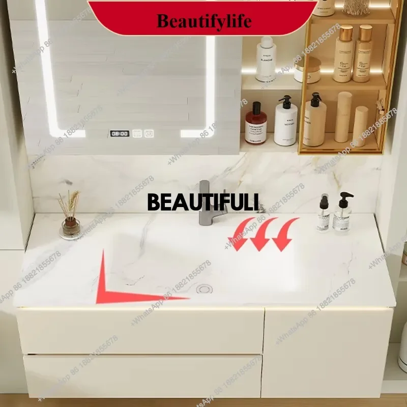 YL Internal Organizer Bathroom Cabinet Storage White Luxury Toilet Bathroom Vanity Mirror Washroom Meuble Salle De Bain Furnit