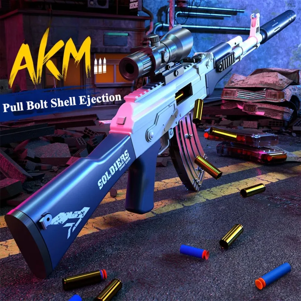 Ak47 Shell eyección bala suave pistola de juguete carga Manual Rifle de asalto juguete al aire libre CS juego de lucha para niños regalo de Navidad
