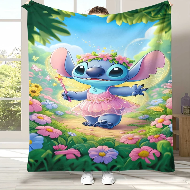 Manta de Franela con Dibujos Animados de Lilo y Stitch, Ultra Suave y Cálida, para el Hogar, Dormitorio, Cama, Sofá, Camping, Picnic, Regalo