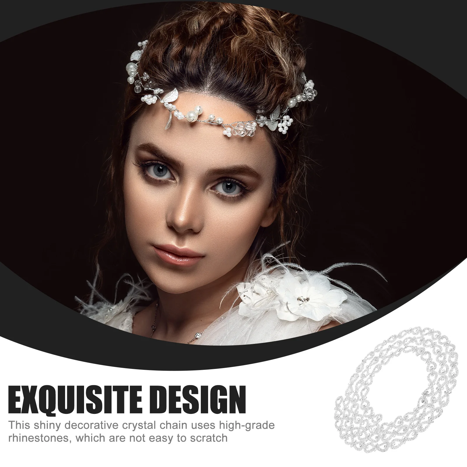 

Professional Rhinestone Chain Shiny Crystal Cuttable Decor Trim DIY Waist Belt Earring Craft Supply Delicate Decorative