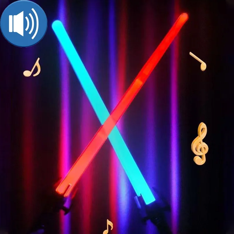 Lightsaber Glowing Sound Induction Toy Laser Sword Telescopic Sword Transformation Seven-Color 2 in 1 Kid Athletic Outdoor Toys