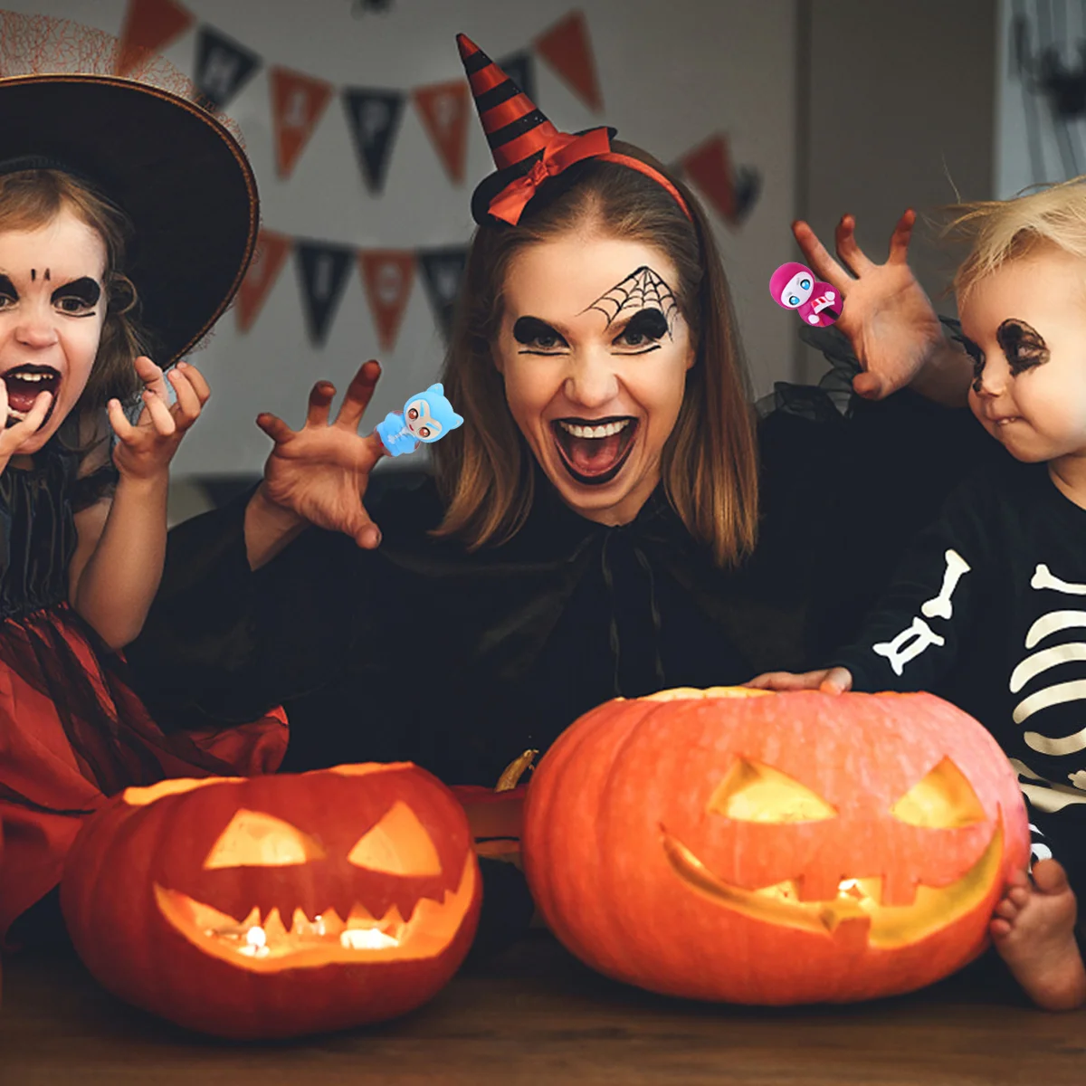 5 sztuk Halloween zabawki na palce lalki ręcznie dzieci edukacyjne dzieci interakcja rodzic-dziecko Mini Model kreskówka dla dzieci