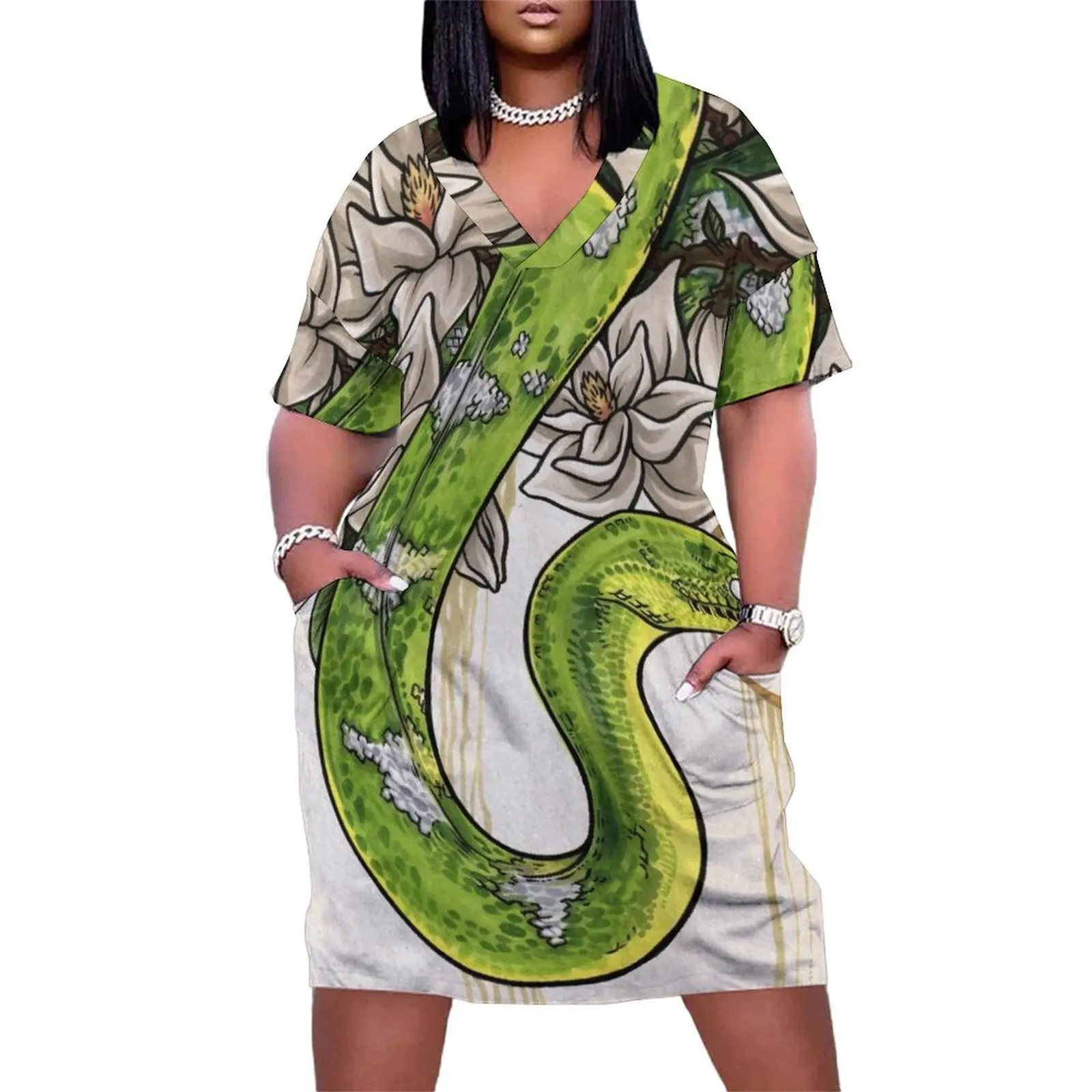 

Snake Loose Pocket Dress beach outfits for women Dance dresses Party dresses women"s clothing trend 2024