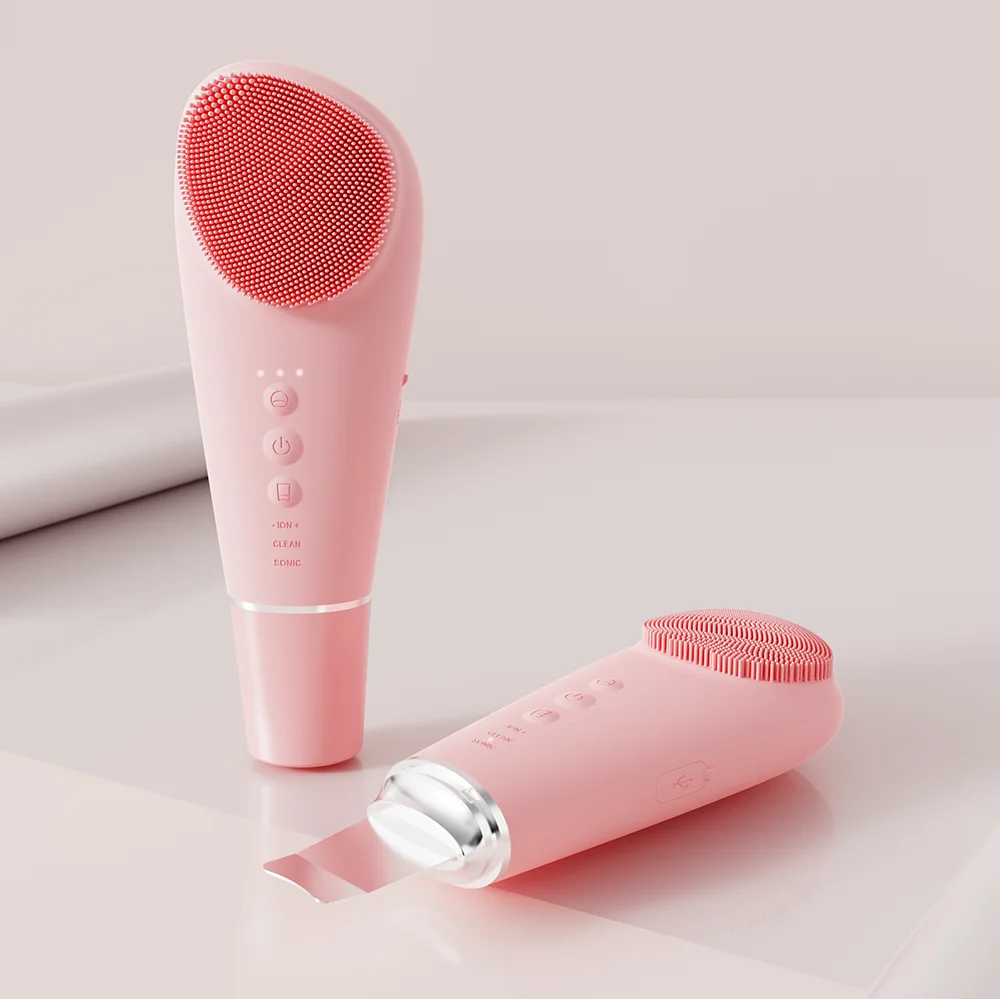 Escova elétrica de limpeza facial 2 em 1 massageador de cuidados com a pele ferramenta esfoliante de cravo