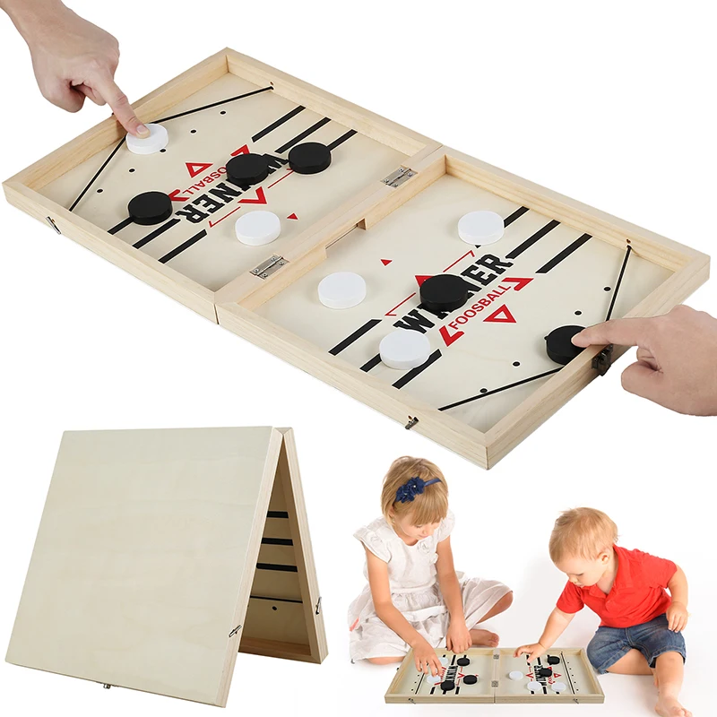 Large Foldable Foosball Winner Games Table Hockey Catapult Chess Parent-child Fast Sling Puck Board Toys For Children Adults