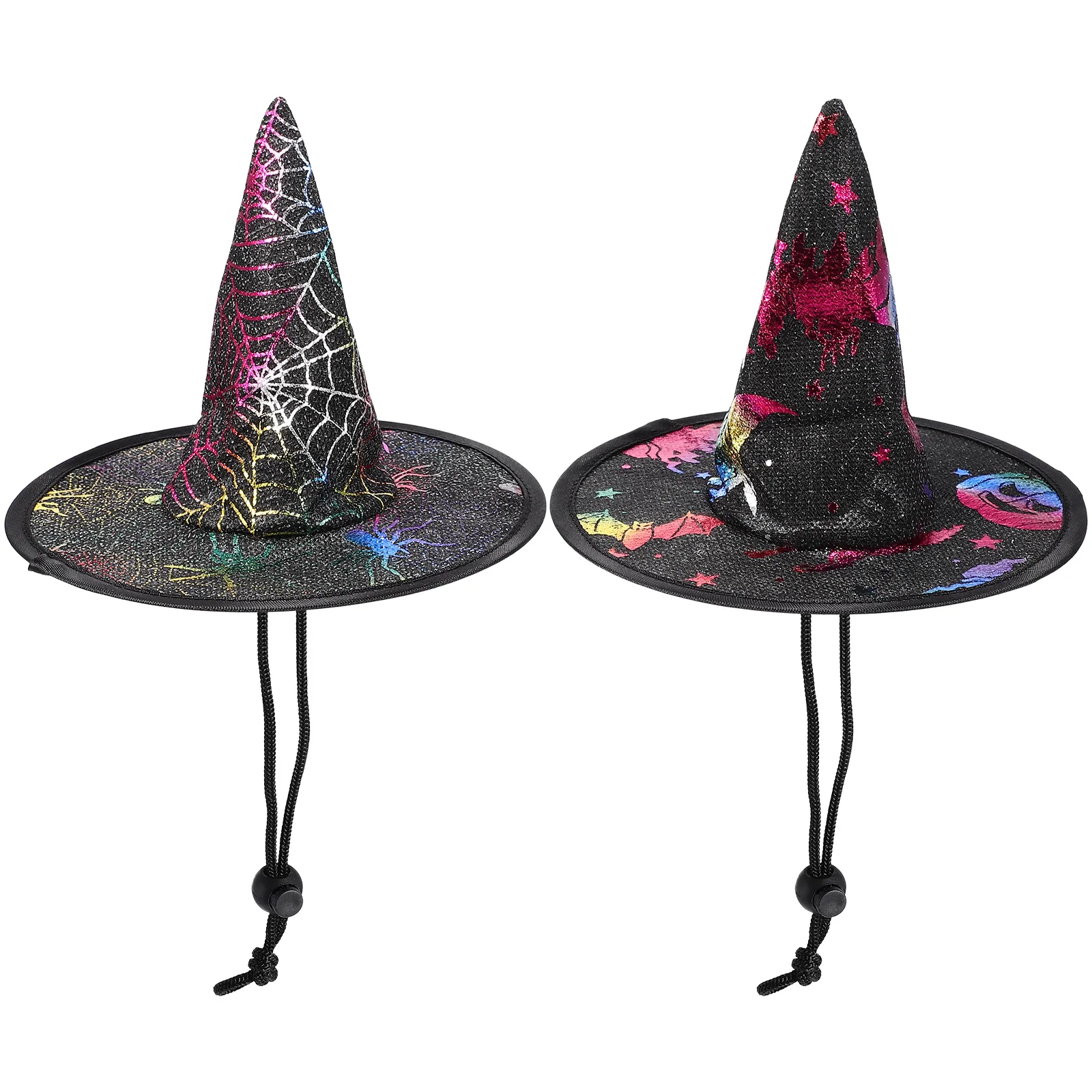 

2pcs Pet Party Hats for Halloween Costume Accessories Small Dog Cat Headdress Non woven Fabric Witch Hat Decorative