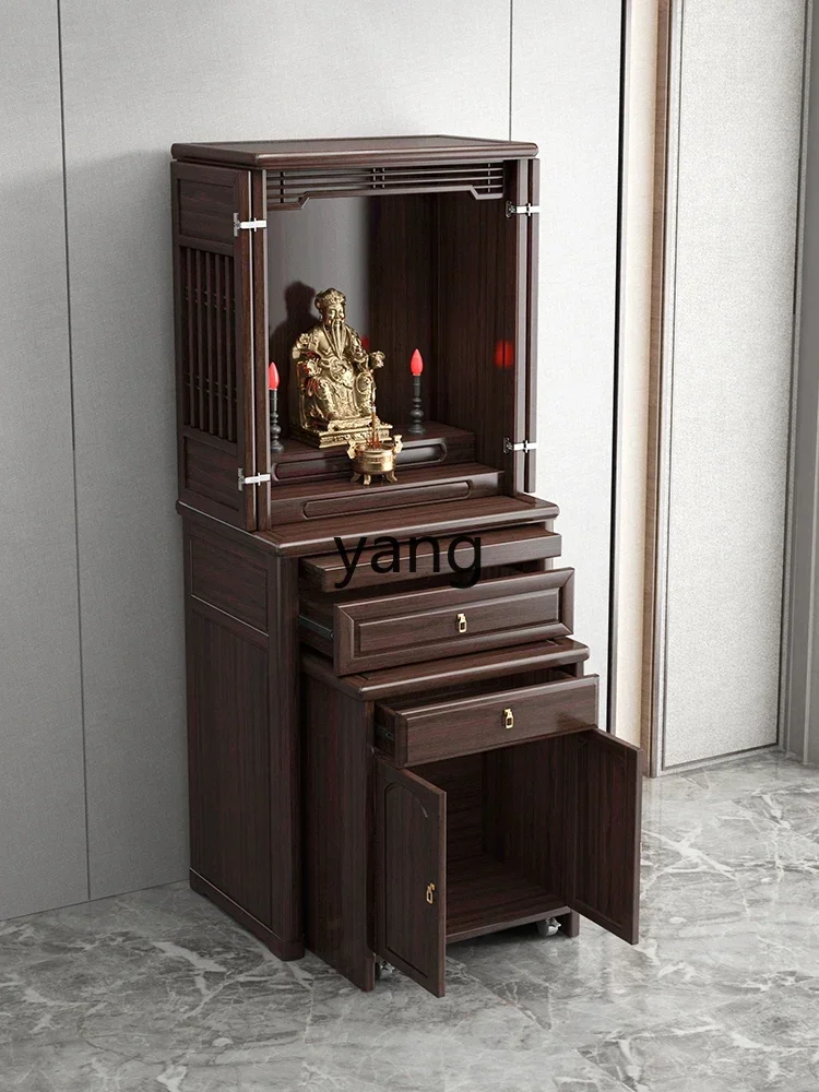 L'm'm New Chinese-style Buddhist shrine with door for domestic use Standing cabinet Buddhist shrine Guanyin shrine