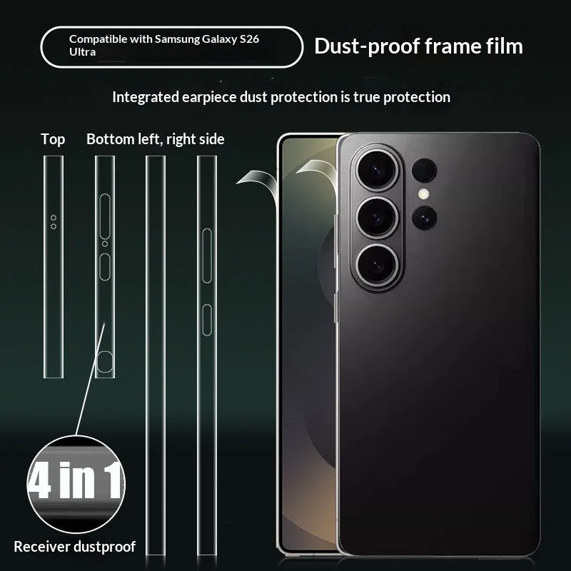 Frame Hydrogel Film Side Protector Dust Net Skin Galaxy S26 Plus Clear Border Sticker Clear Film For Samsung Galaxy S26 Ultra