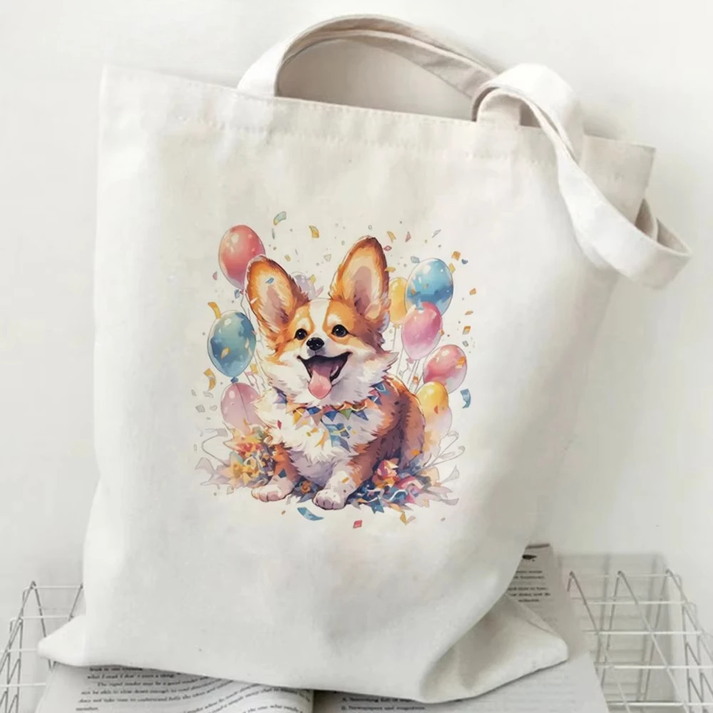 

2026 Corgi shopping bag reusable eco recycle bag shopper bag bolsas Fashionable and versatile with ample capacity