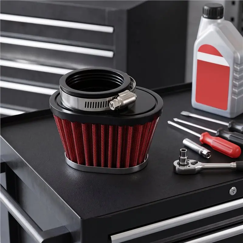 Mushroom Head Air Filter 1Pcs Universal Round Tapered Car Motorcycle 51Mm 2 Inch Intake Red