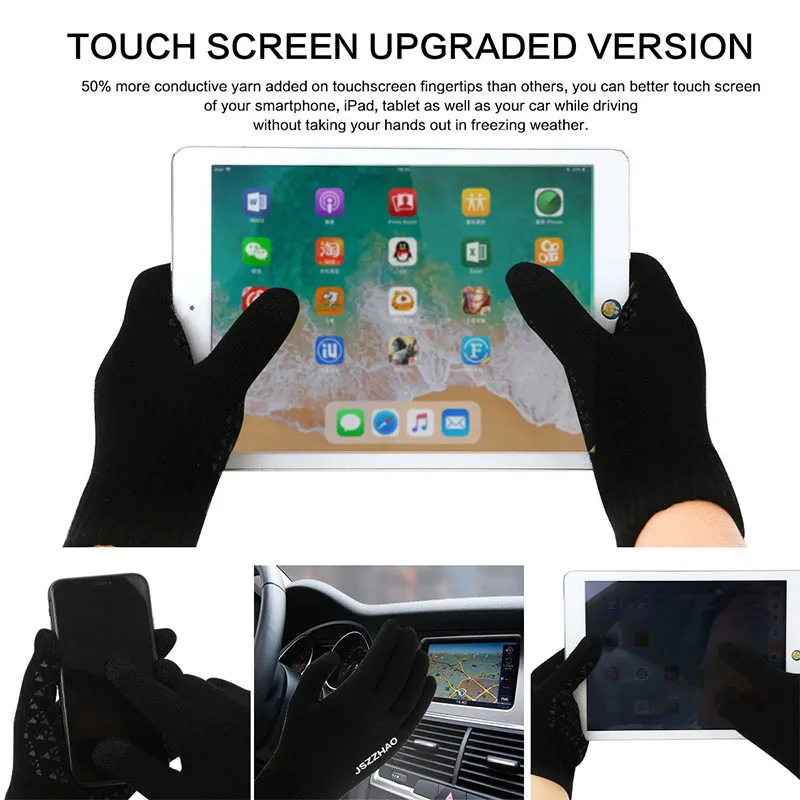 Winter Gloves for Men Women - Upgraded Touch Screen Cold Weather Thermal Warm Knit Glove for Running Driving Hiking