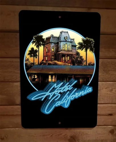 Motel California Psycho Norman Horror Halloween  Metal Wall Sign