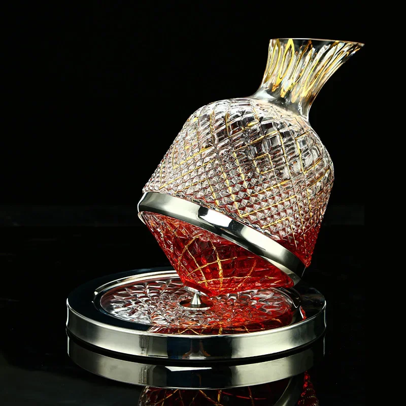 Imported from France, high-end golden crystal red wine glass, high foot wine glass, rotary decanter, household wine set