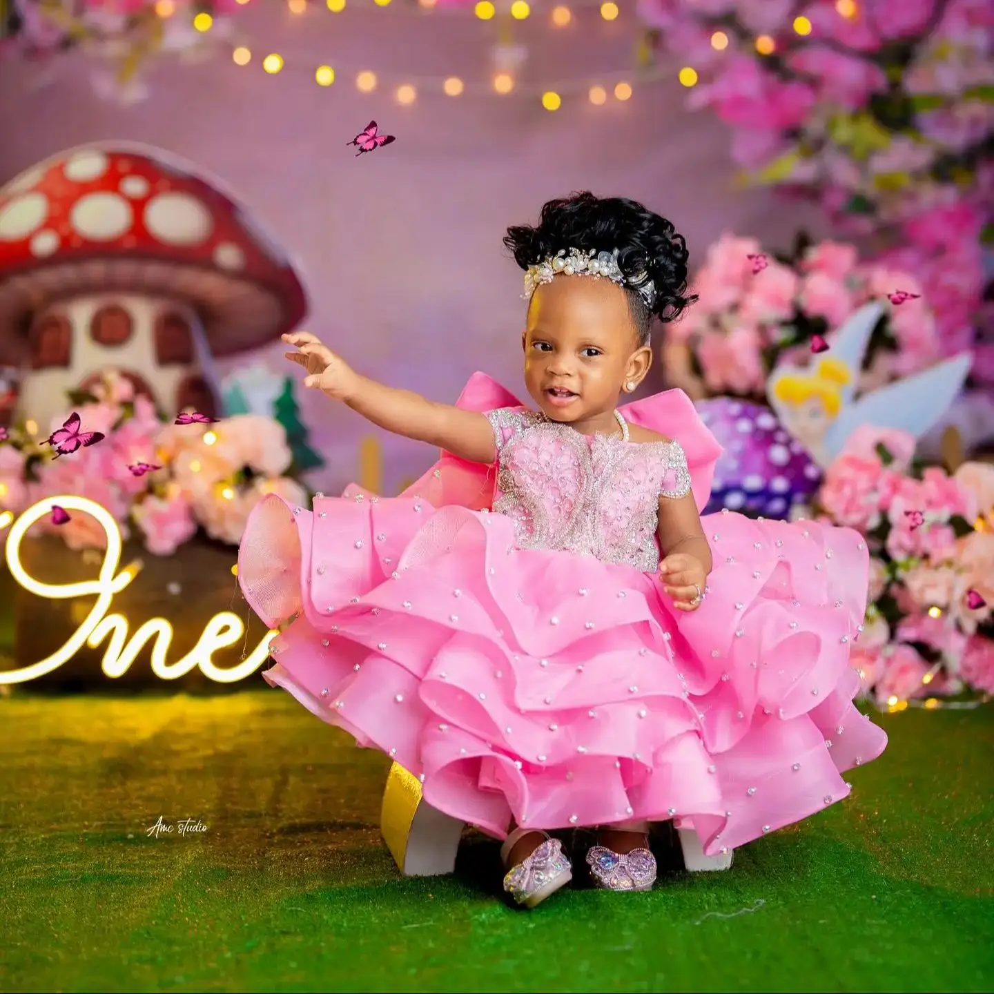 Robes de fête d'anniversaire pour filles, rose cristal, robes de demoiselle d'honneur personnalisées pour mariage, robes de concours de princesse de luxe à perles