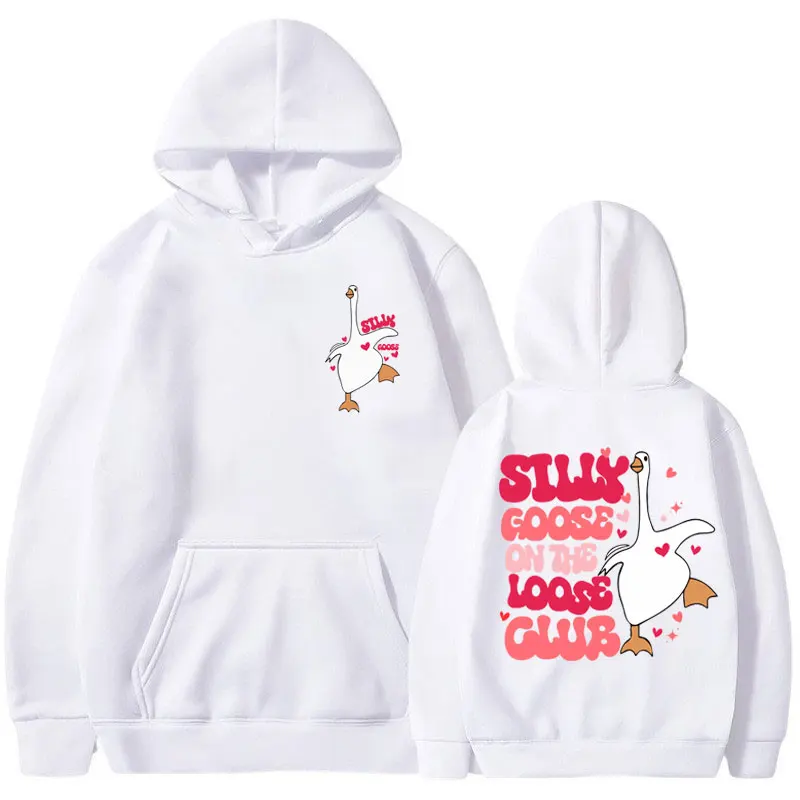 funny Silly Goose on The Loose hoodie mens clothes Oversized Vintage Trendy street Sweatshirts Winter Fashion fleece pullover