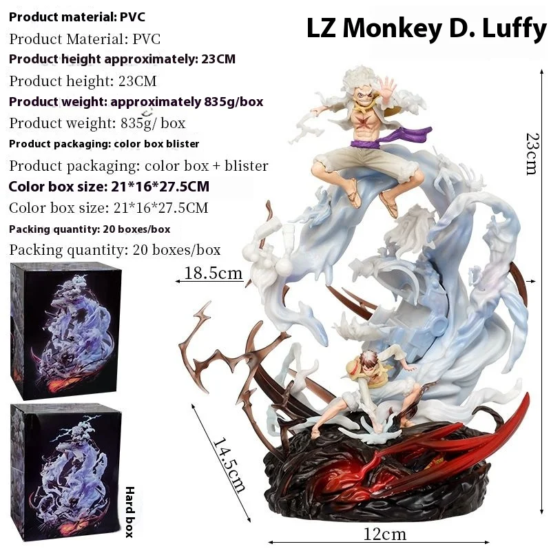 Gk G5 Nika Rufy One Piece Lz Sun God Anime Figura Frutto Risveglio Con Modello di Base Statua Ornamento Da Collezione Giocattoli Regali