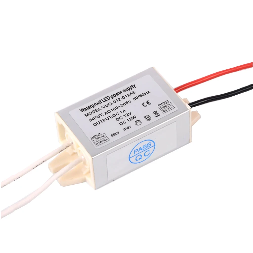 Waterproof LED Power Supply 12W 20W 45W 110V 220V to DC12V Driver for LEDs Spotlights Transformer IP67