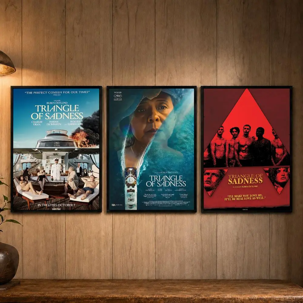 Satirical Comedy Movie Triangle of Sadness Poster Self-adhesive Art Poster Decoracion Painting Wall Art White Kraft Paper Home