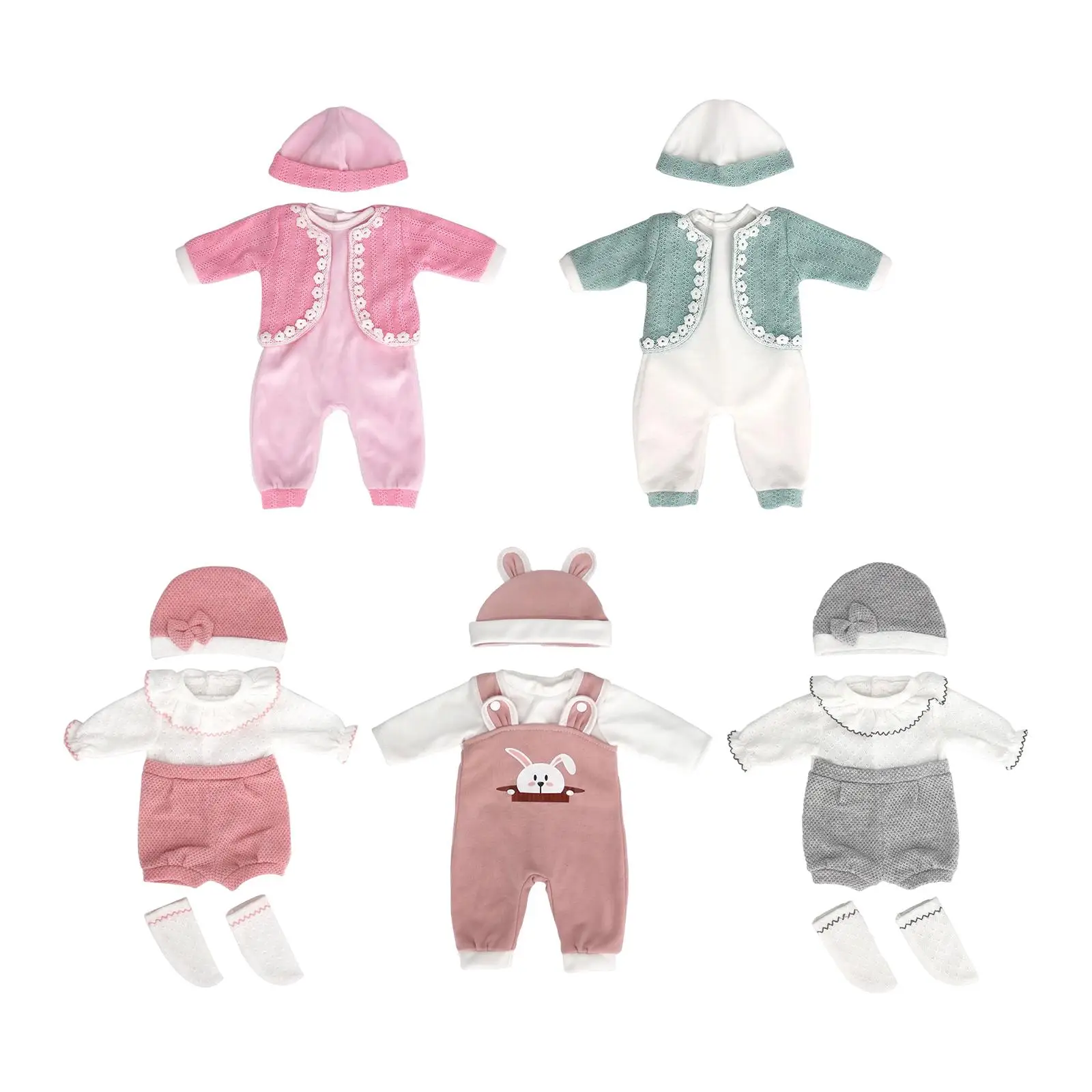 ชุดตุ๊กตาเด็ก 18 นิ้ว เสื้อผ้าลำลอง น่ารัก ลายการ์ตูน สำหรับของเล่นและของขวัญ