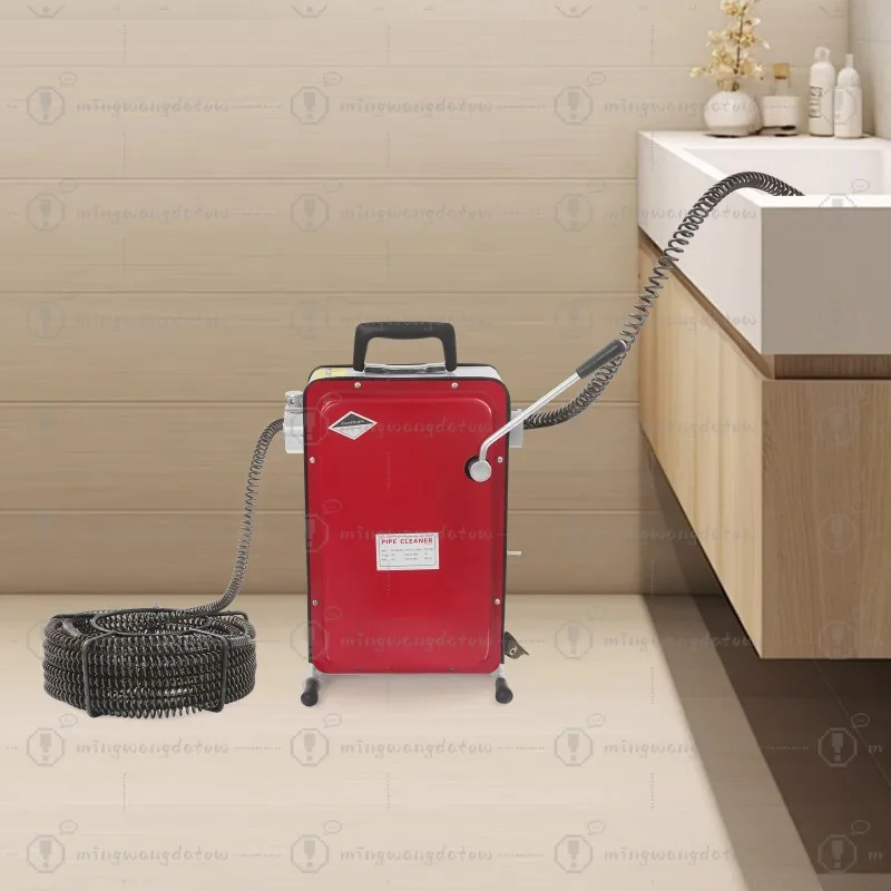 220V 240W 20-130mm Electric Pipe Cleaning Machine Pipeline Dredging And Cleaning Machine With 14.5m Spring