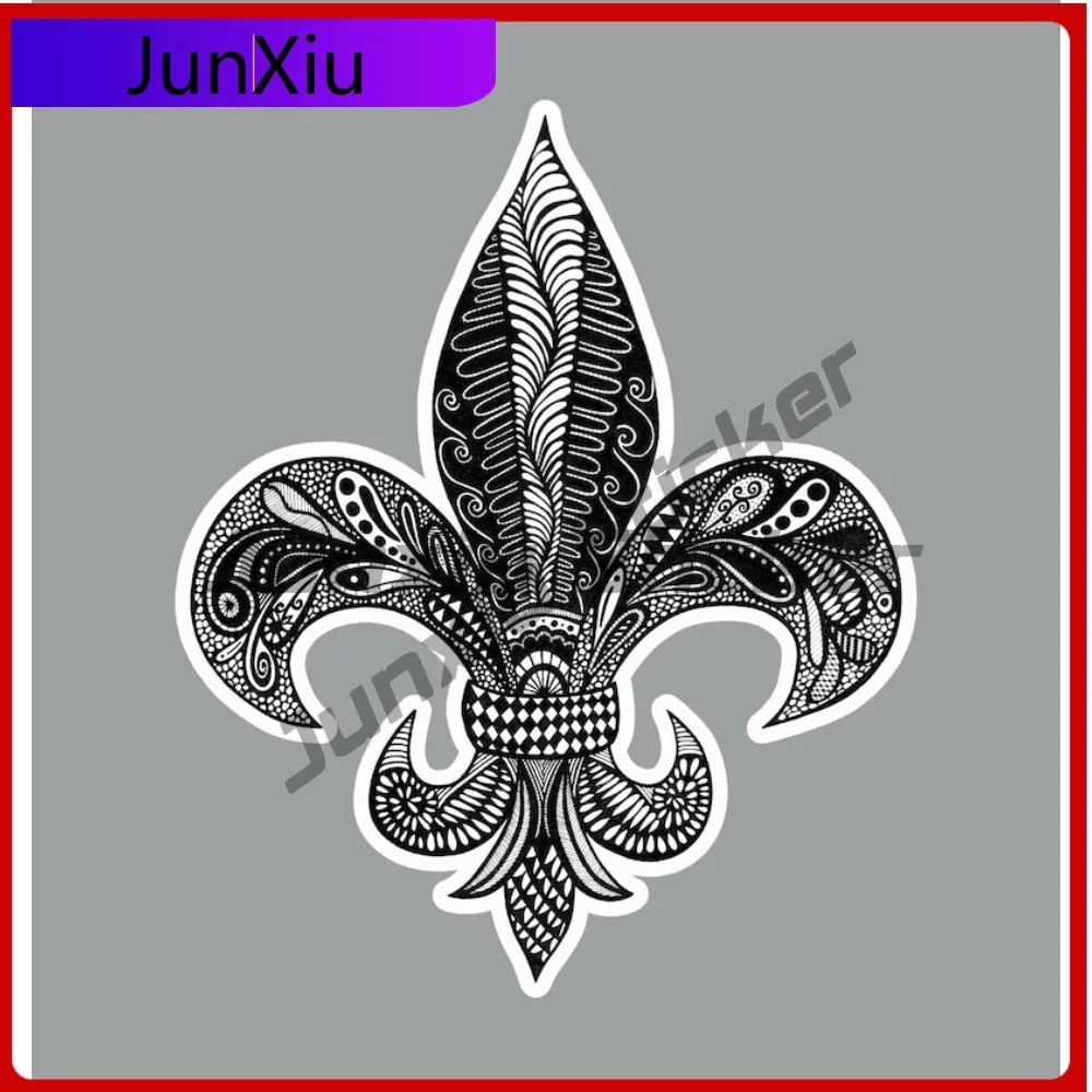 Fleur De Lis Original Art Cover Scratches Sticker Motorcycle Stickers Funny Car Decoration Suv Bumper Truck Electric Scooter Pvc