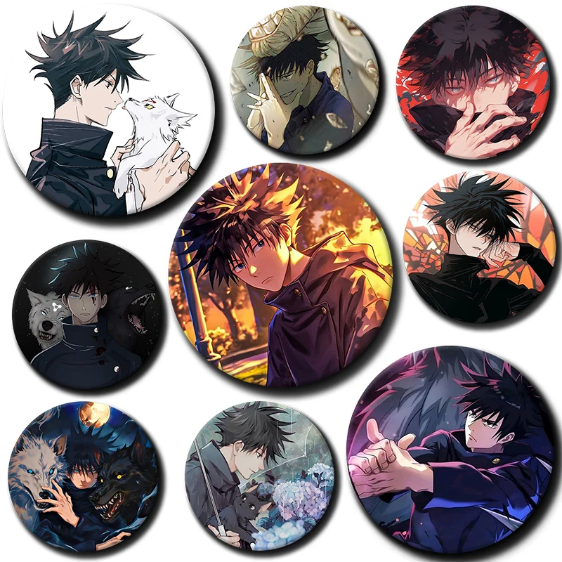 

58mm Cartoon Character Megumi Fushiguro Soft Button Pin Badge Anime Brooch Creative Badge for Backpack Clothes Decoration Gift