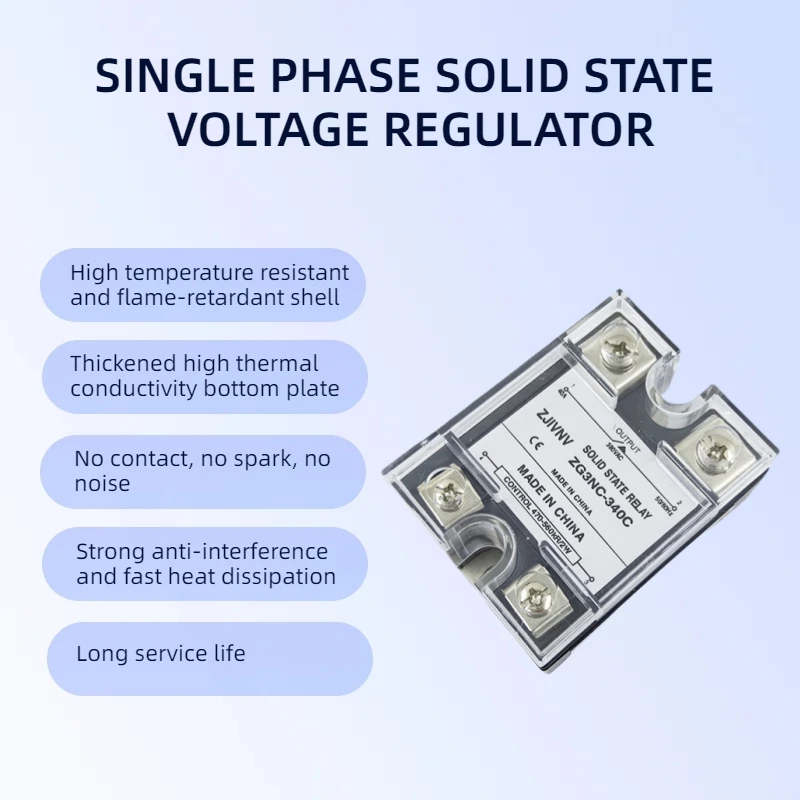 

Single-phase Solid State Voltage Regulator SSVR 470-560KΩ/2W to 380VAC Load Current 10A 15A 25A 40A 60A 75A 80A 90A 100A 120A