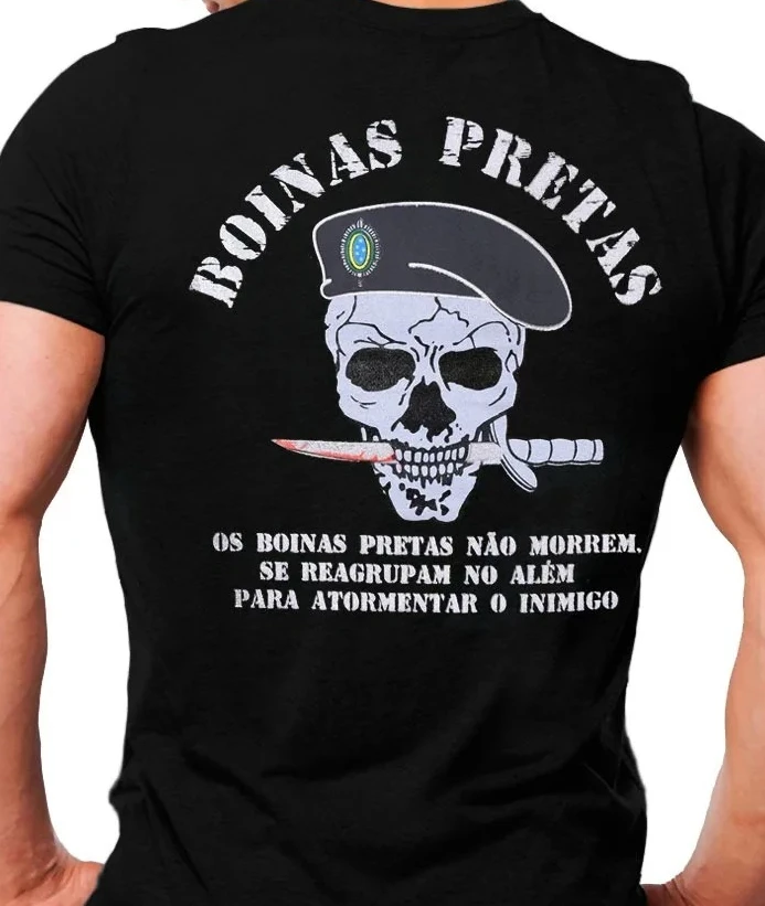 Brazil Comandos Boinas Pretas Operações Especiais Men T-Shirt Short Sleeve 100% Cotton Shirts