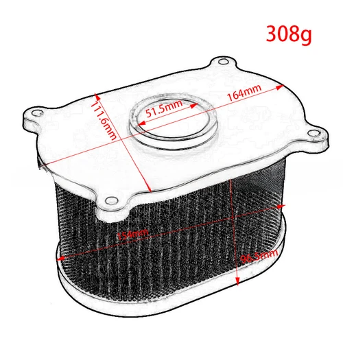 Imagen 2 del producto Filtro de aire de motocicleta para HYOSUNG GT125R GT250 GT250R GT650 GT650R GT650S COMET SCOMET GV650 piezas de recambio de limpiador de admisión