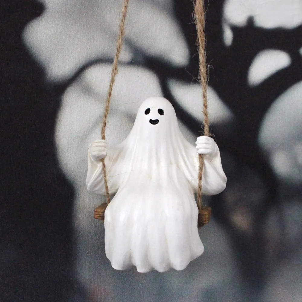 Halloween Decorations Ghost Pendant Arrange Props Festival Atmosphere Halloween Car Ornament Home Ornament Car Rearview Decor