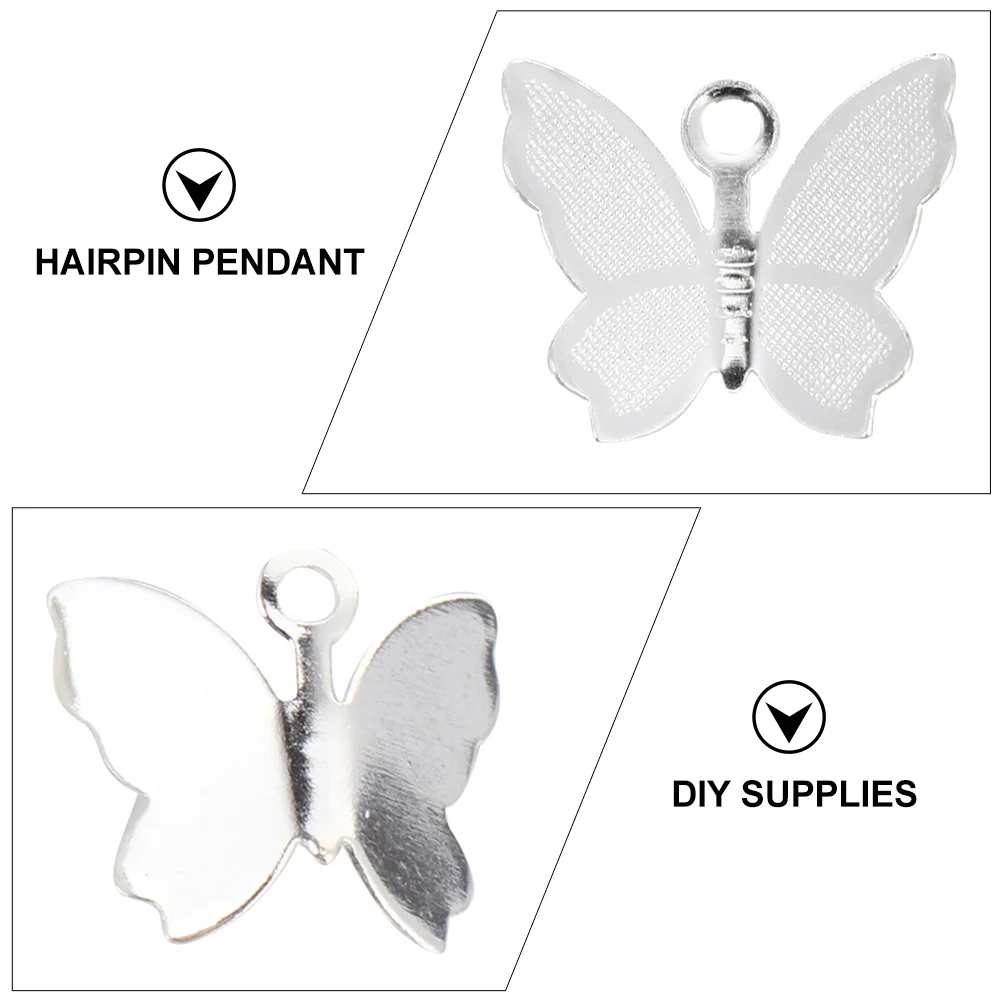 

100 Pcs Hairpin Accessories Stick Jewelry Making Pendants Copper Butterflies DIY Supplies Animal Shape Decor Women's Charms