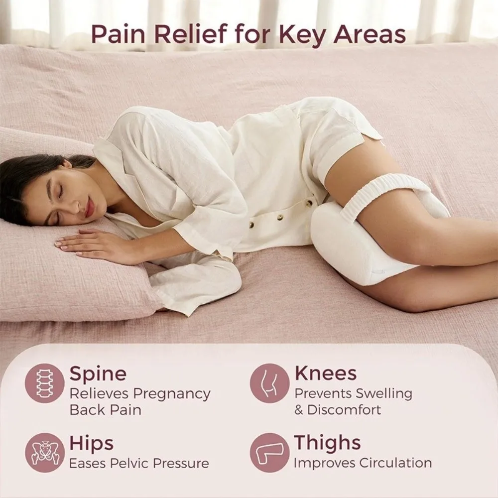 Memory Foam Knee Pillow for Side Sleepers Ergonomic Orthopedic Hip Pillow Soft with Elastic Strap Leg Pillow