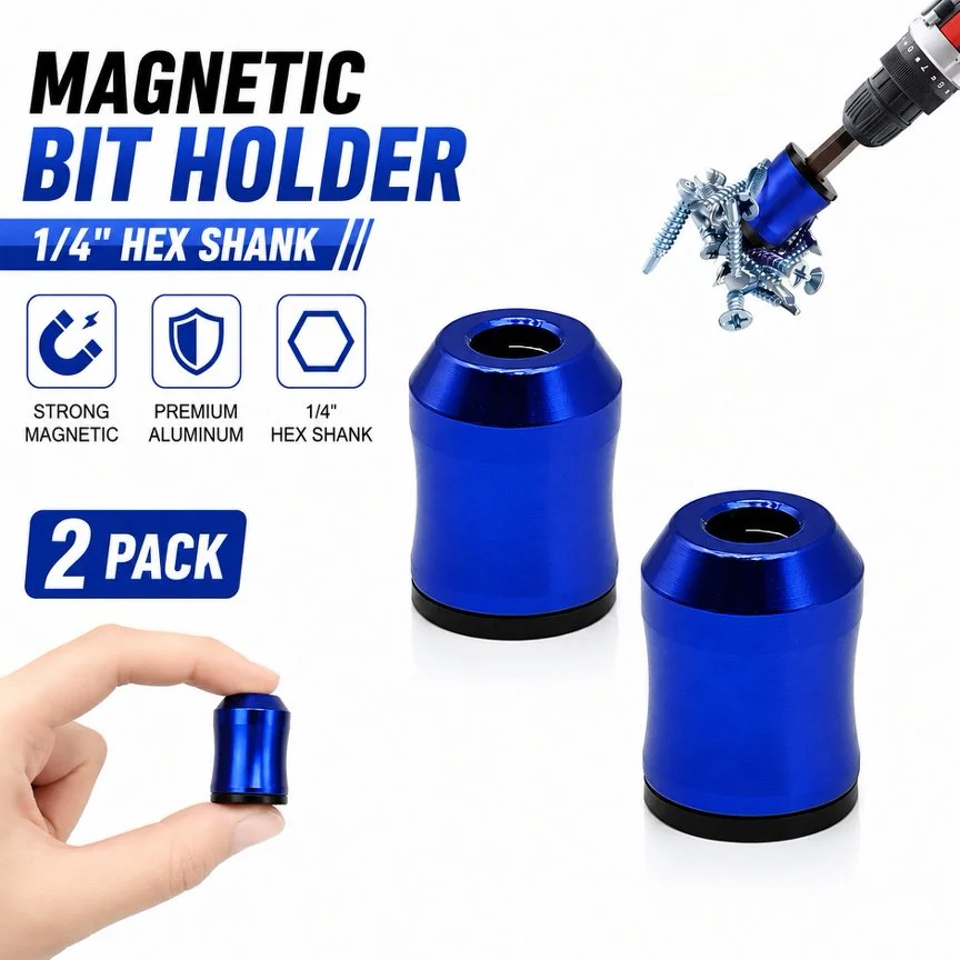 1/4 Inch Hex Bit Magnetizer, Aluminum Alloy Strong Magnetic Bit Holder Screw Magnet for Drill Impact Driver