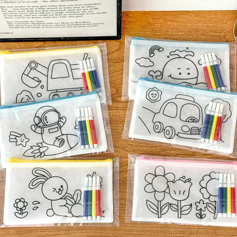 24-セット-ロットクリエイティブ落書き鉛筆ケースセットかわいい鉛筆ボックス文具ペンバッグ文具学用品