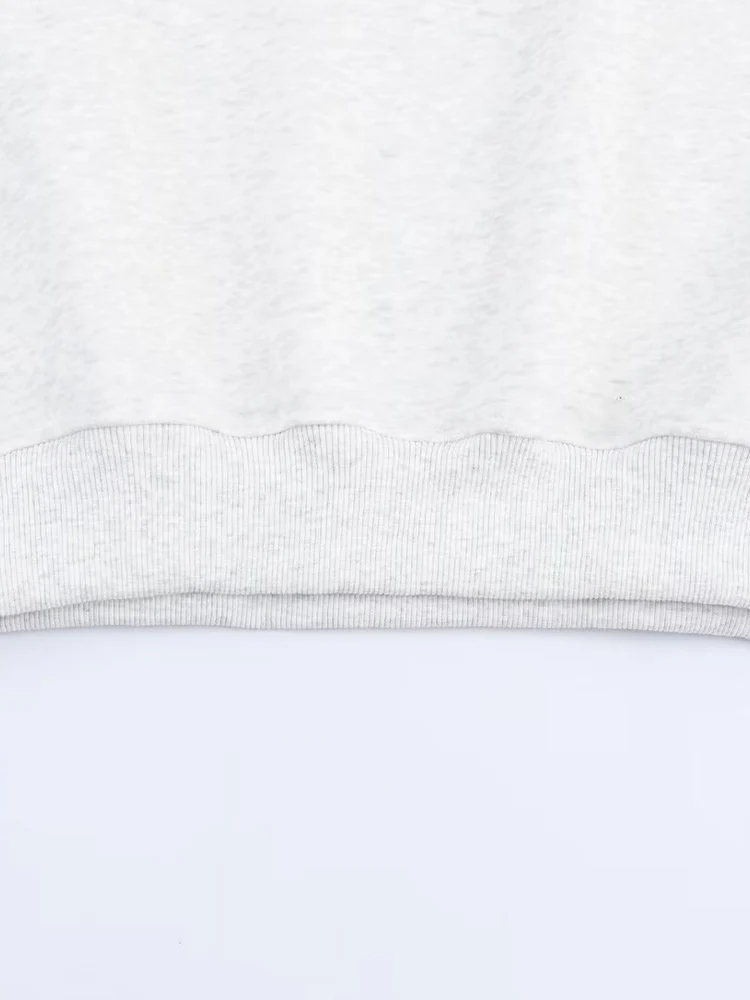 Novo moletom feminino europeu e americano estampado de manga comprida em torno do pescoço com gravata calças de jogging e calças de moletom