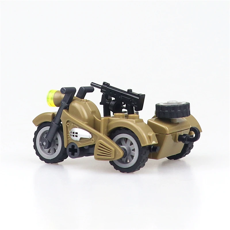 WW2 Soldaat Mount Carrier Voertuig Motor Tank Bouwstenen Militaire Duitse Leger Motor Accessoires Model Bakstenen