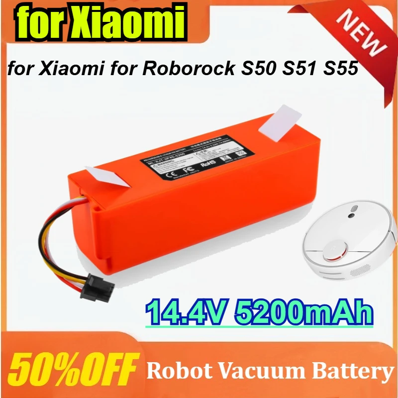 

5200mAh Sweeper Replacement Battery for Xiaomi for Roborock S50 S51 S55 Accessory Spare Parts Li-ion Battery Cleaning Robot