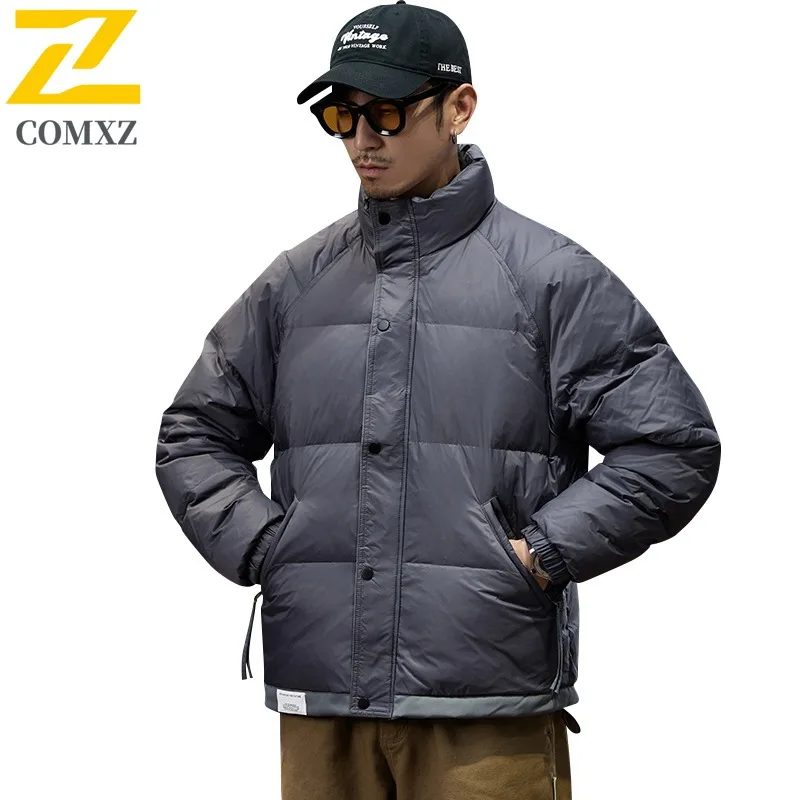 COMXZ Winter Men's Hooded Windbreaker Windproof Thermal Coat Thickened Cotton Jacket Waterproof suitable Hiking Camping Fishing