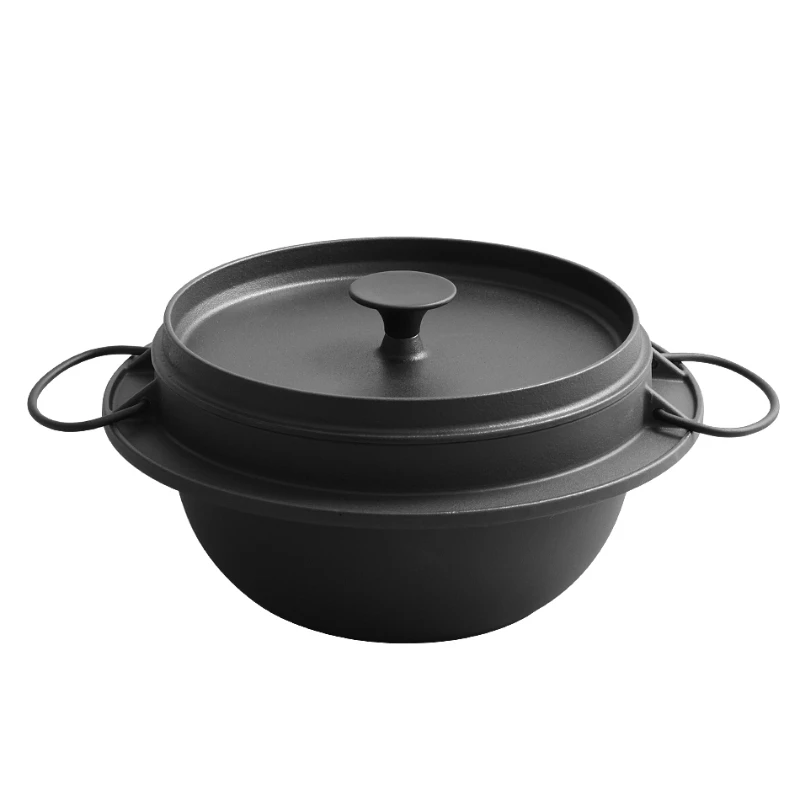 Cast iron enamel pot 24cm rice kettle enamel stew soup pot household rice pot induction cooker universal