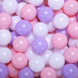 5.5cm 100pcs balls Crush Proof Plastic Ball Pit Balls Multicolor Light Purple Pink and White for Kids Play with Bag