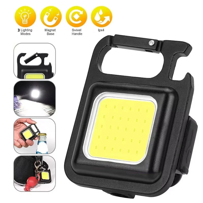 Mini LED Magnetic Flashlight USB C Rechargeable 3 Modes For Outdoor Hiking Fishing Camping Supplies Pocket Work Light Spotlights