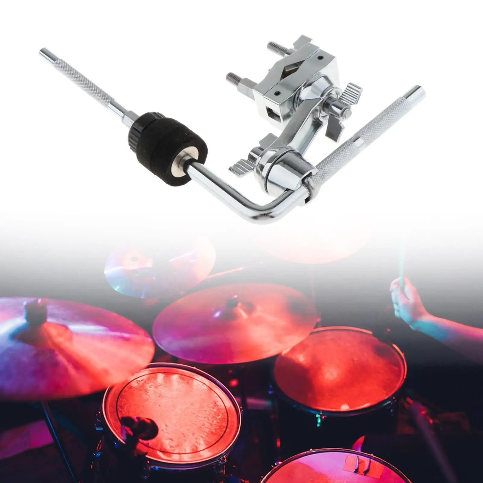 Soporte para platillos con abrazadera de extensión de tambor para actuaciones de instrumentos musicales baterista