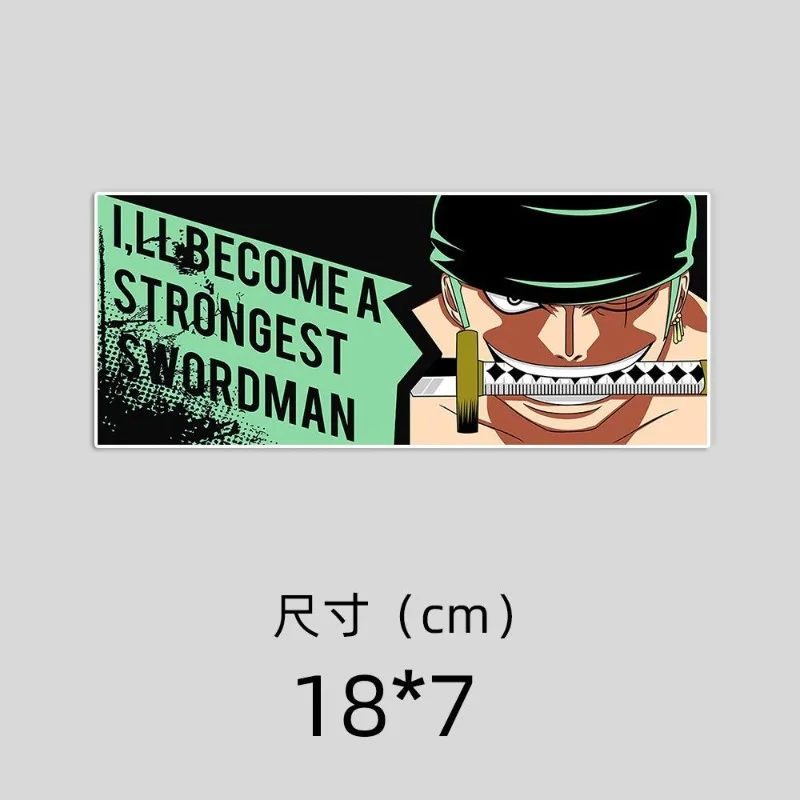 قطعة واحدة من الرسوم المتحركة اللطيفة لوفي زورو سانجي بشريط طويل ملصق شخصي للدراجات النارية والسيارة مقاوم للماء ملصق للخدش هدية