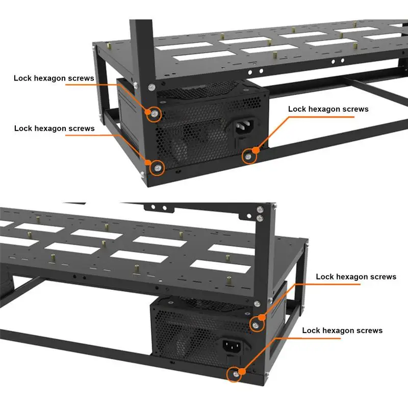 Imagem -02 - Mineração Frame Rig Aço Coin Open Air Miner Case até Gpu Gpu Ethereum Bitcoin Mining Rig Alumínio Empilhável Mineração Frame