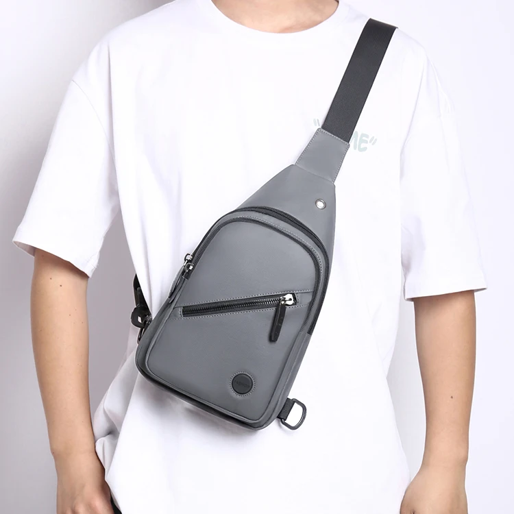 Lässige Herren-Brusttasche mit verstellbarem Schultergurt, mehrere Taschen, Umhängetasche, geeignet für Radfahren, Pendeln, Sport – Detail 3